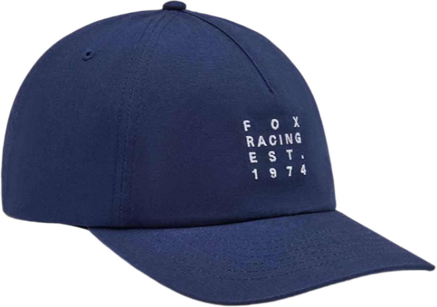 Adjustable men's Fox Est.1974 hat in clothing, featuring a classic design and adjustable strap for a comfortable fit.