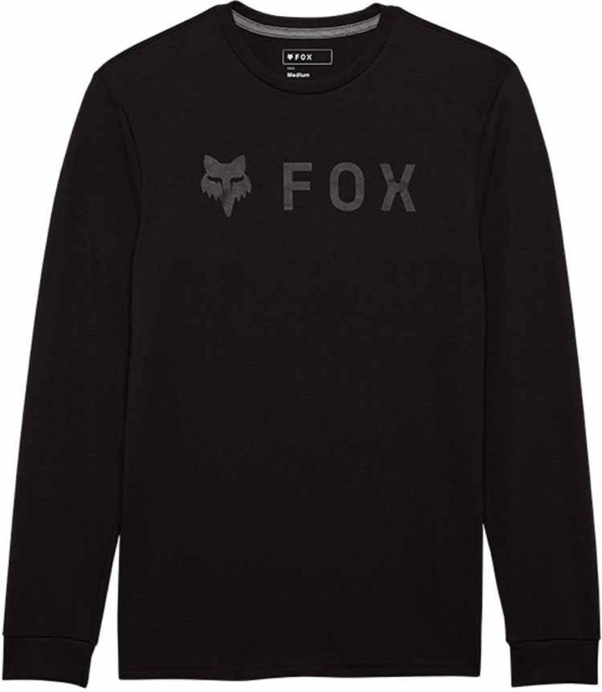 Fox Absolute LS Tech Men’s T-Shirt showing a black long-sleeve technical shirt with Fox branding on the chest.