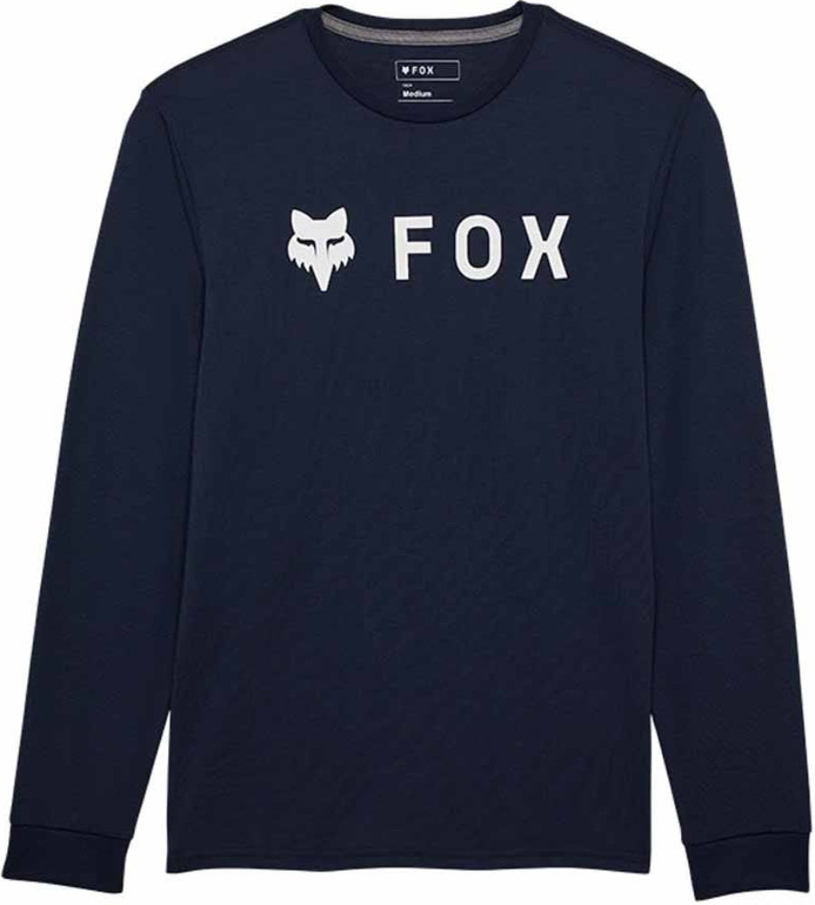 Fox Absolute LS Tech men's T-shirt in black, featuring a long-sleeve design and Fox branding on the front.