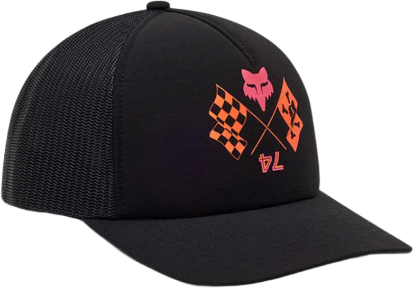 Fox Race Spec Trucker Women's Hat, stylish black and white trucker cap with Fox logo and mesh back, casual sporty headwear.