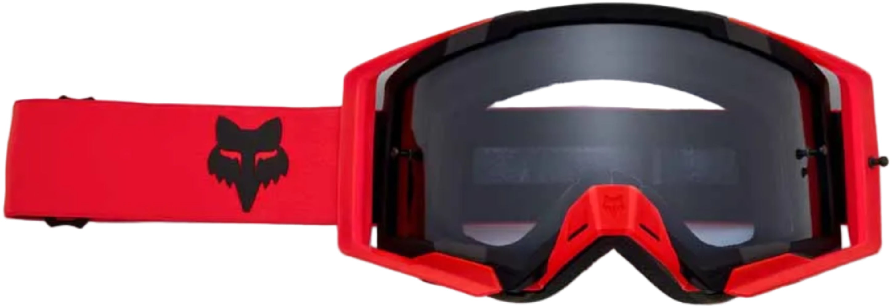 Fox Airspace Core goggles, lightweight motocross accessories with clear lenses and adjustable straps, designed for rider comfort.