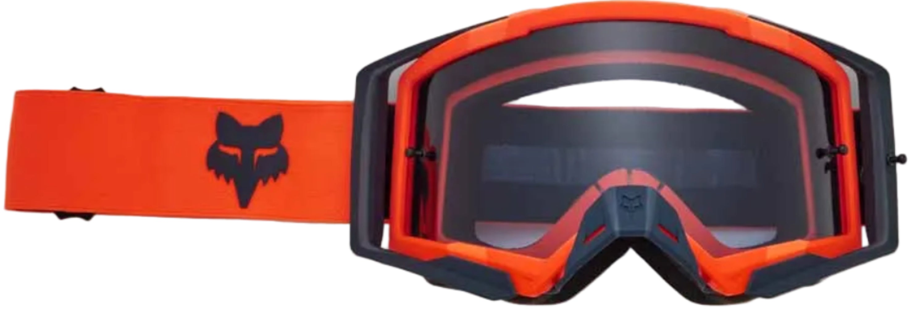 Fox Airspace Core goggles for motocross and off-road riding, featuring a sleek design and adjustable strap.