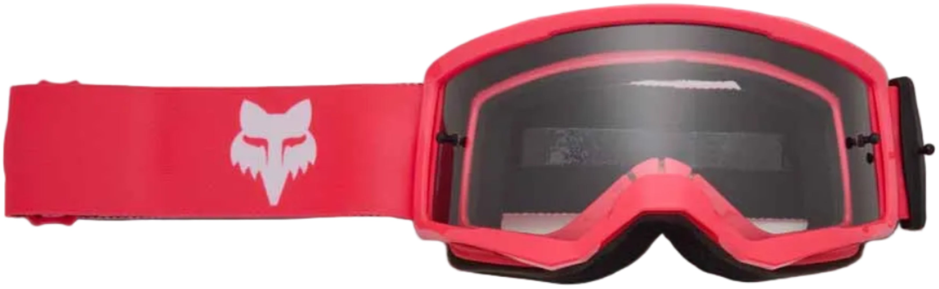 Fox Main Core Youth goggles, bright orange ski accessories with adjustable straps and clear lenses for young skiers.