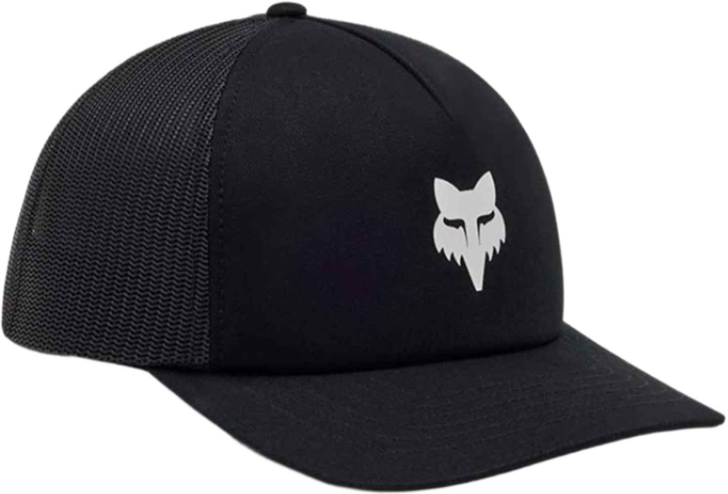 Fox Head Trucker men's hat featuring a classic design with a mesh back and adjustable strap, showcasing the Fox logo on the front.