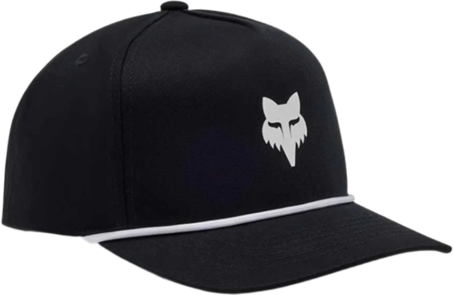 Fox Head Rope men's hat made of durable fabric with a woven Fox logo, featuring a curved brim and adjustable strap.