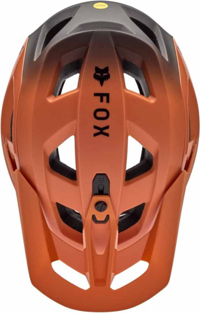 Fox Speedframe Pro MIPS MTB helmet with backfade design, featuring adjustable straps and ventilation for mountain biking safety.