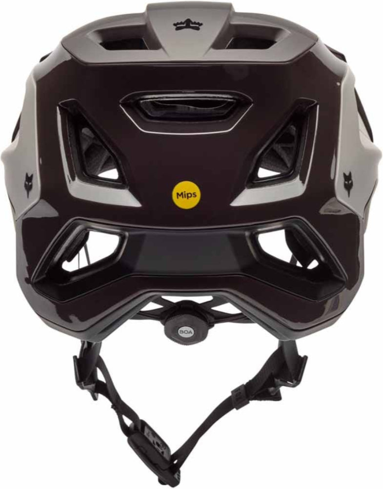 Fox Speedframe RS Paranoid MIPS MTB helmet with ventilated design and adjustable strap, shown from side angle.