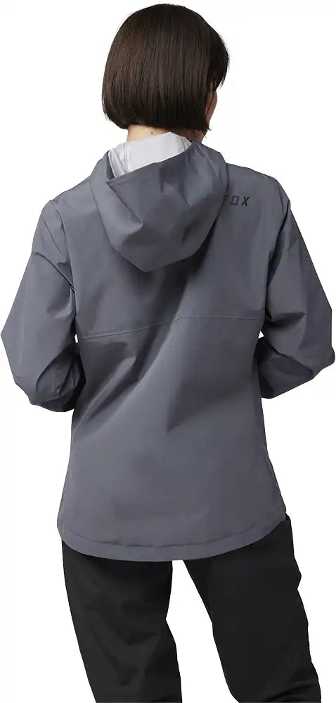Fox Ranger 2.5L Women's Water Jacket, lightweight waterproof clothing with hood and adjustable features, designed for outdoor activities.