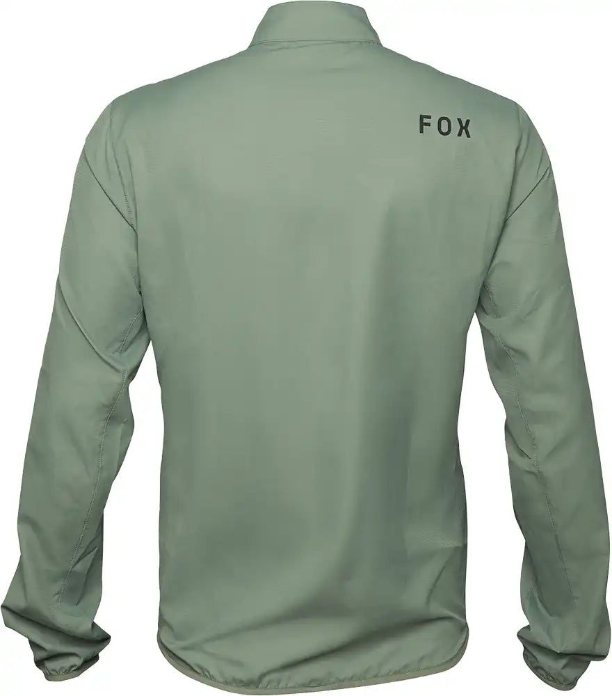 Men's Fox Ranger Wind Jacket, lightweight and windproof outdoor clothing with a sleek design and Fox branding.