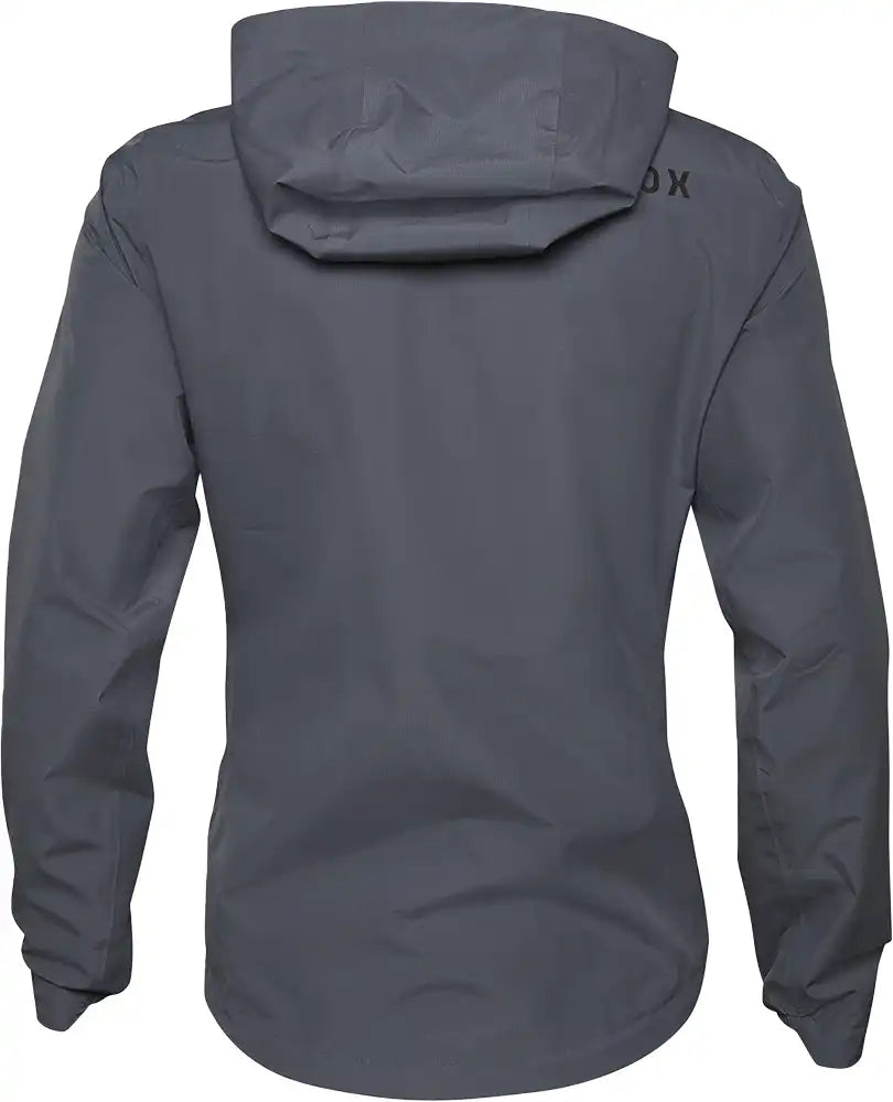 Men's Fox Ranger 2.5L waterproof jacket with hood, lightweight outdoor clothing, in black with logo details.