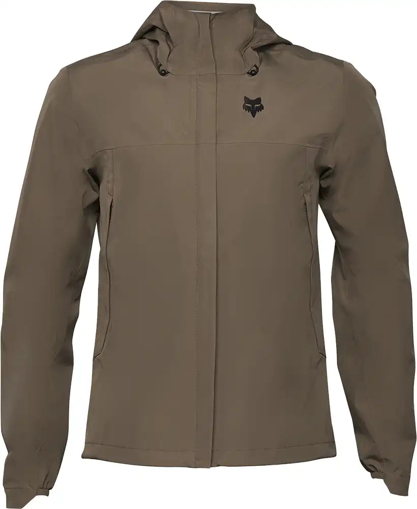 Men's Fox Ranger 2.5L waterproof jacket in black, featuring a hood, adjustable cuffs, and zippered pockets.