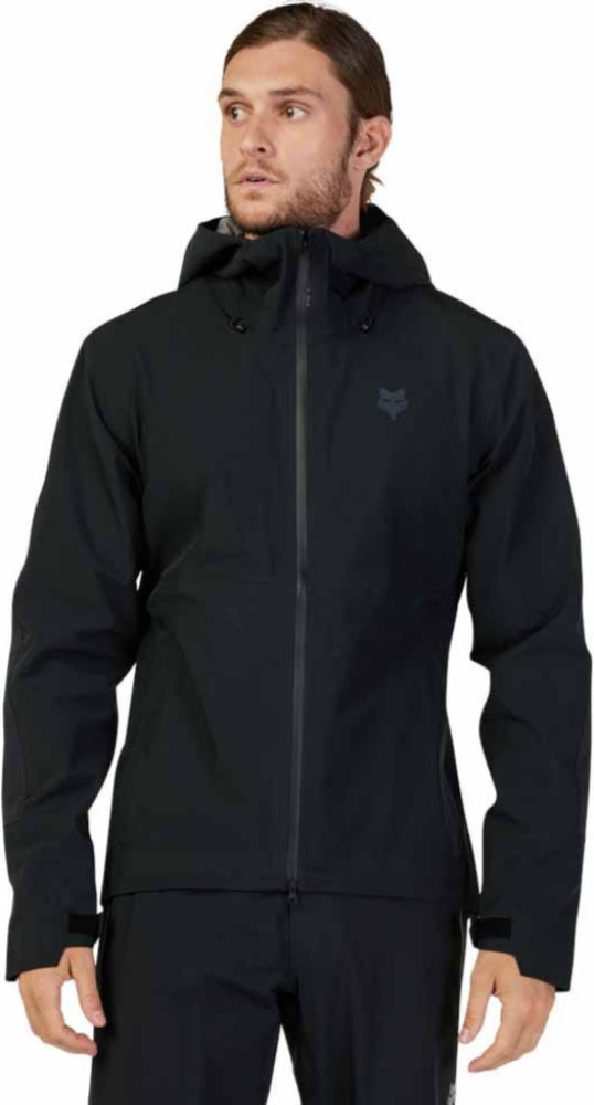Fox Defend 3L Water Men's Jacket, outdoor waterproof clothing with a hood, designed for protection against rain and weather.