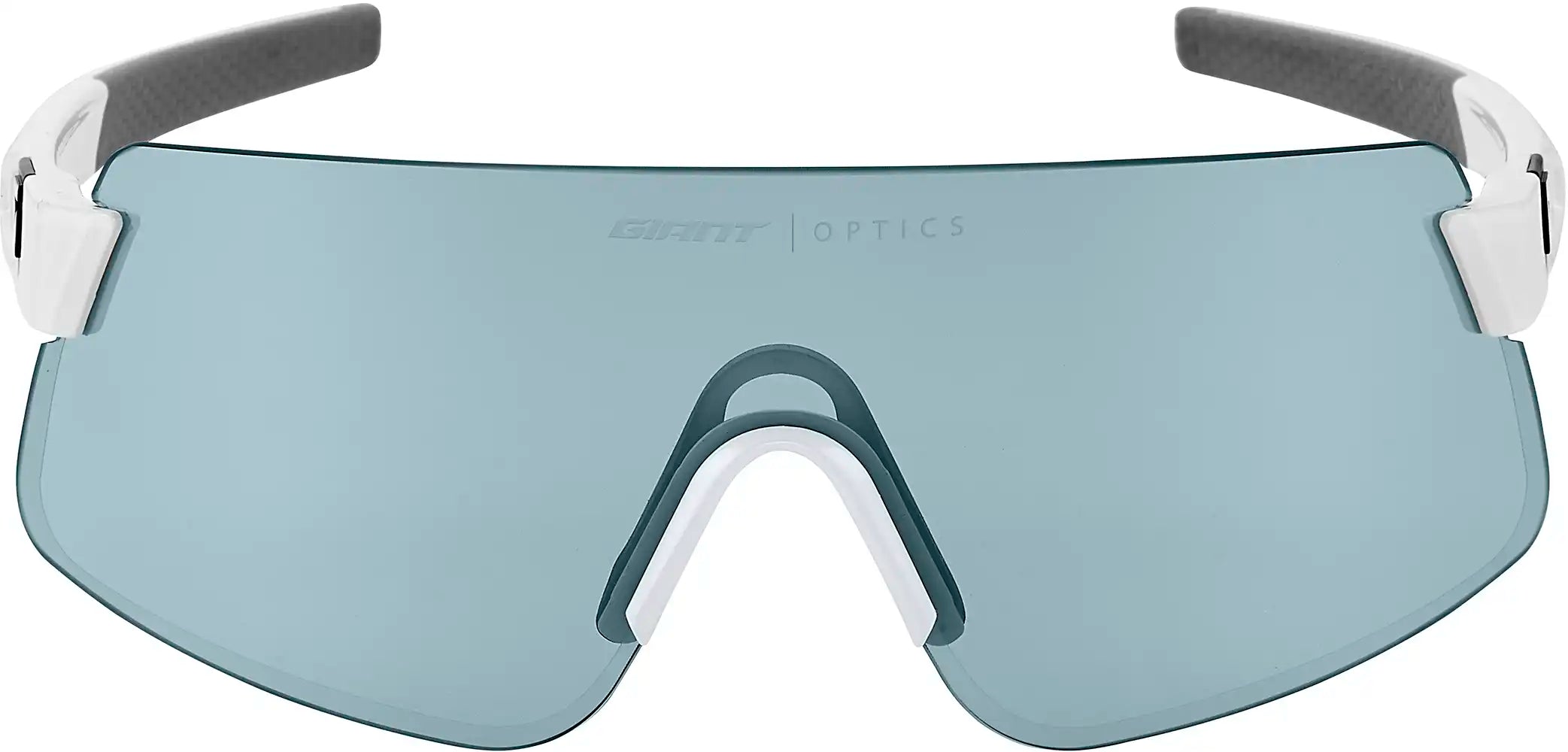 Giant Helio sunglasses with white frame and green lenses, stylish accessories by Giant, shown in close-up image.