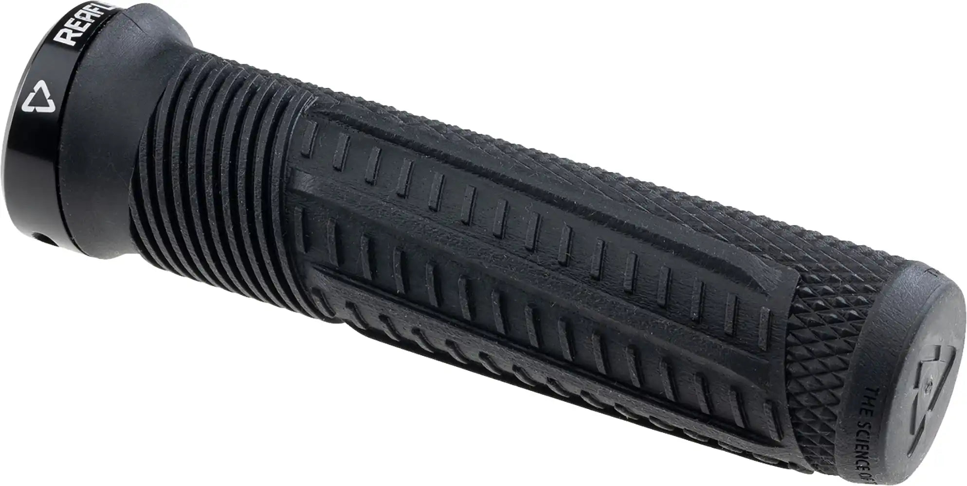 Leatt ReaFlex 6.0 Half Waffle Lock-On MTB grips in black with 30mm diameter and thin design, designed for mountain biking.
