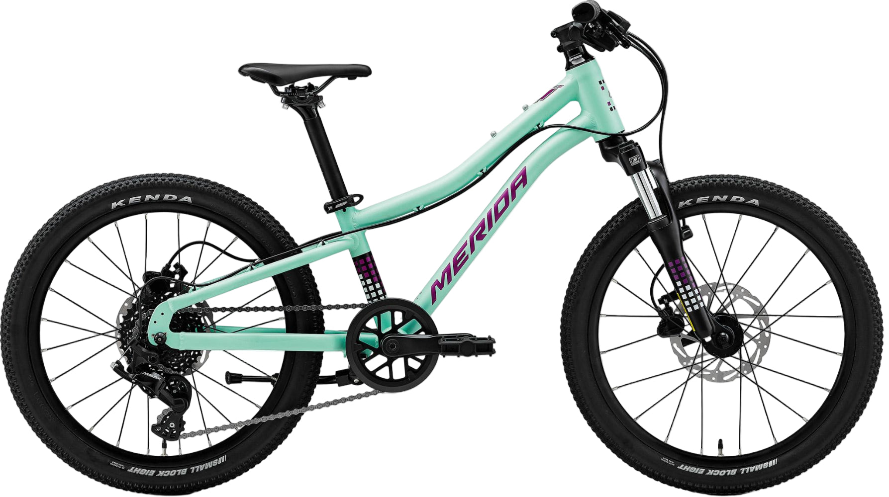 Kids' Merida Matts J20 bike with lightweight frame, colorful design, and safety features for young riders.