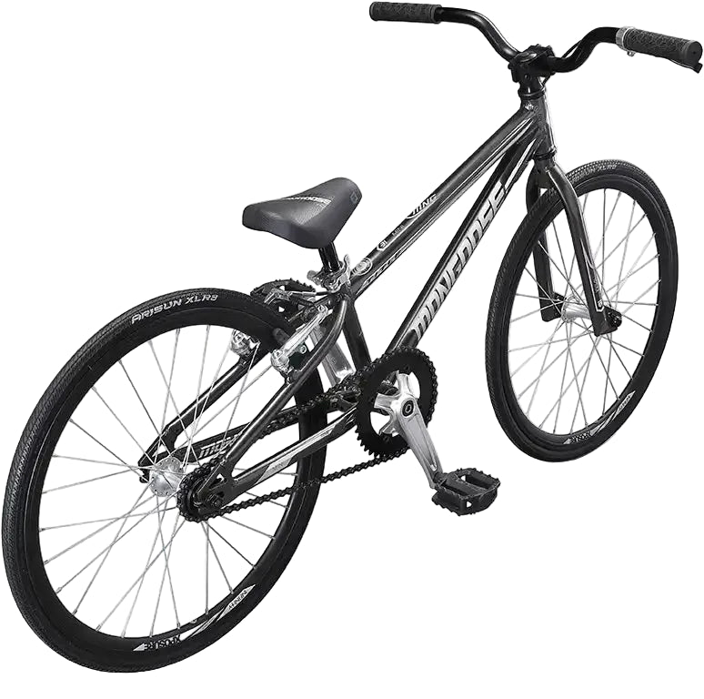 Mongoose Title Mini BMX bike with black frame and colorful accents, designed for kids and beginner riders.