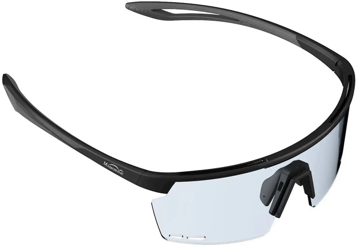 Magicshine Rouleur glasses, sporty cycling accessories with clear lenses and black frames, designed for outdoor riding.