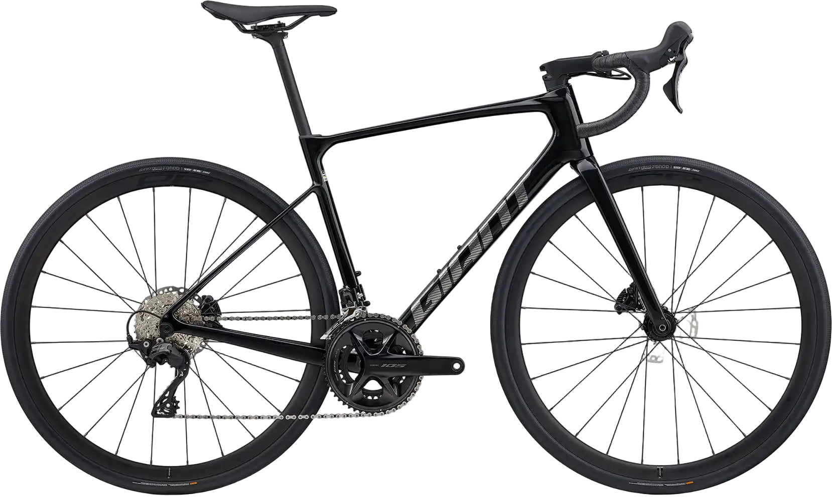 Giant 2026 Defy Advanced 2 road bike in Abyss Black with lightweight frame and aerodynamic design for endurance riding