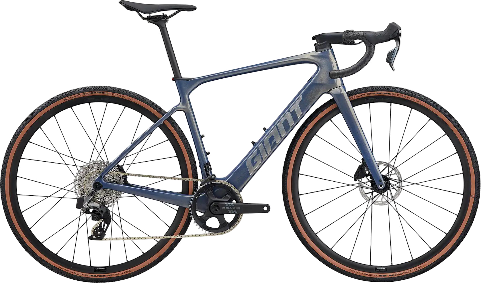 Giant 2026 Defy Advanced E+ Elite AR electric bike with sleek frame and color A, showcasing the bike's modern design and components.