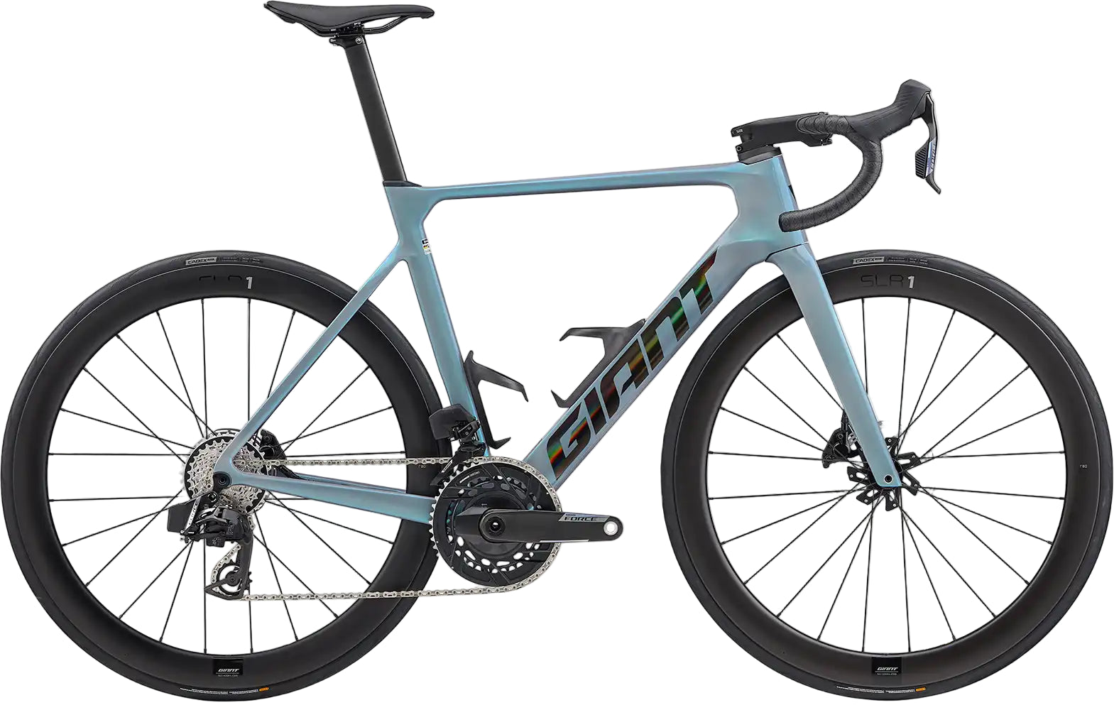 Giant 2026 Propel Advanced Pro 0 AXS road bike with lightweight frame and sleek prismatic haze color, ready for high-performance cycling.