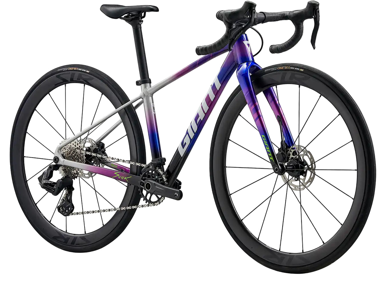 Purple Giant Seek 1 kids' bike with sturdy frame and colorful design, perfect for young riders.