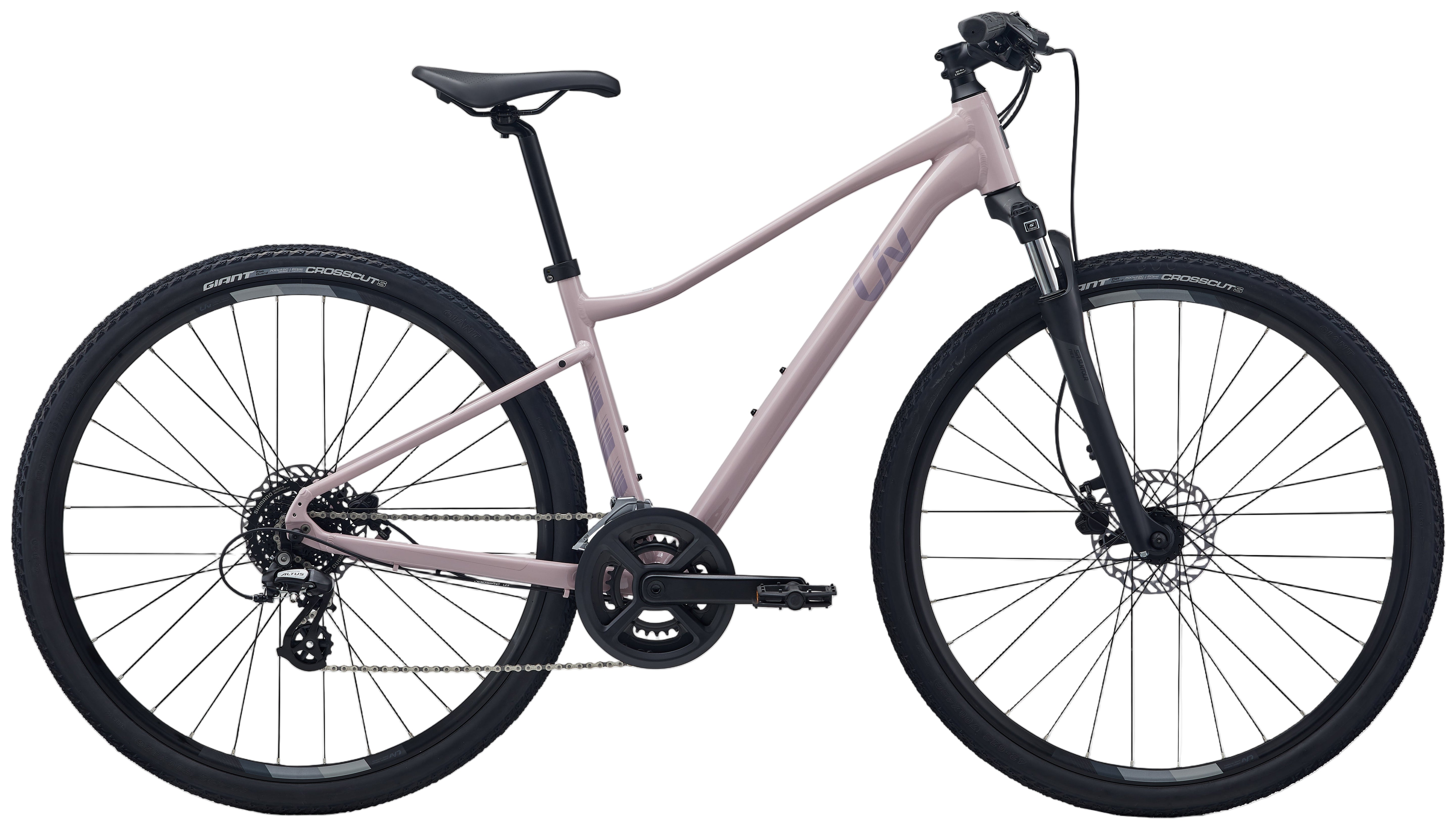 Liv Rove 4 hybrid bike in rosy brown with a sleek frame and comfortable design, ideal for versatile rides and urban commuting.