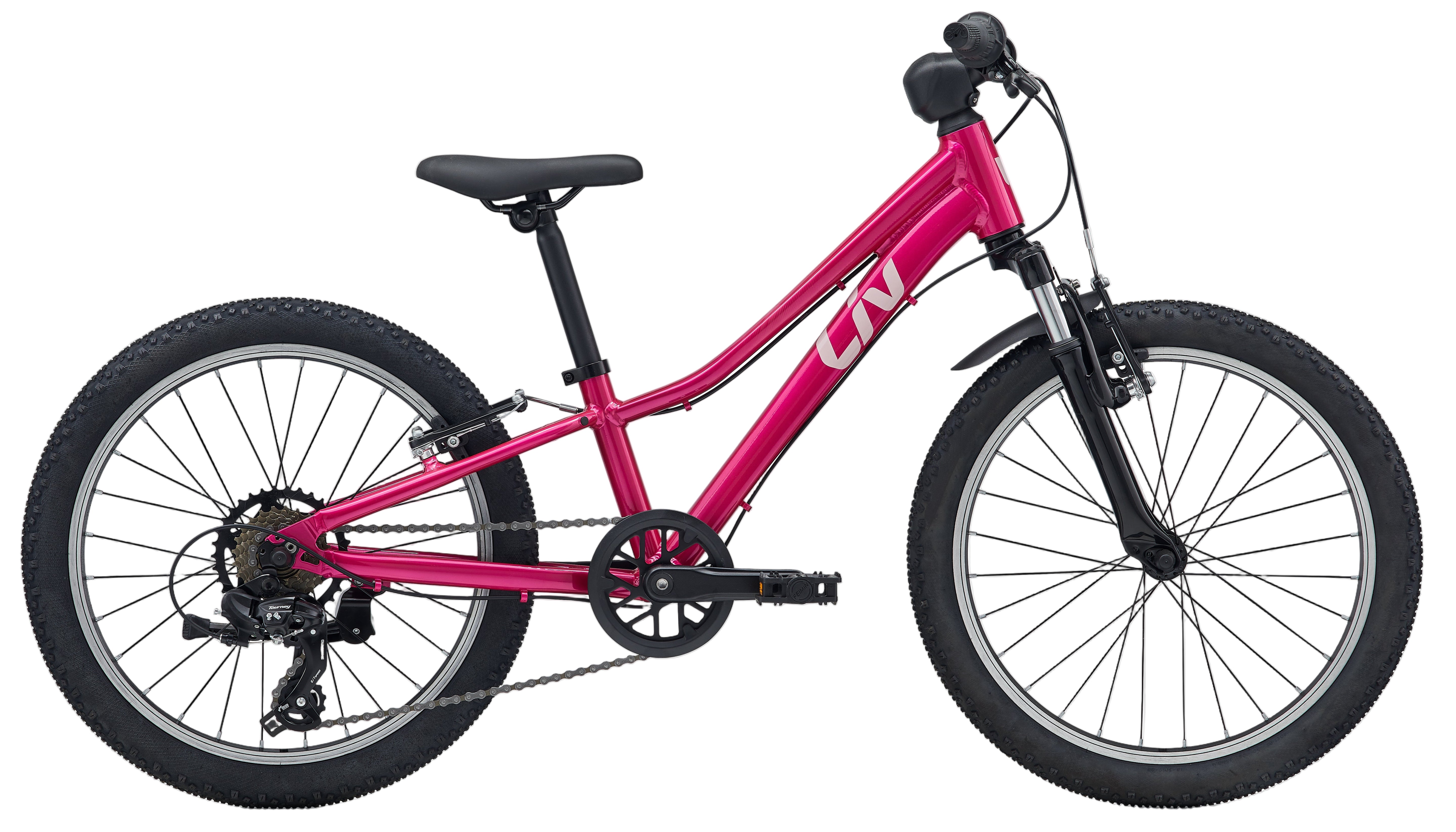 Liv Tempt 20 kids' bike in Virtual Pink, featuring a lightweight frame and colorful design perfect for young cyclists.