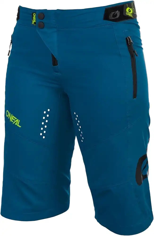 Black Oneal Soul Women's MTB shorts with adjustable waist and breathable fabric for cycling comfort