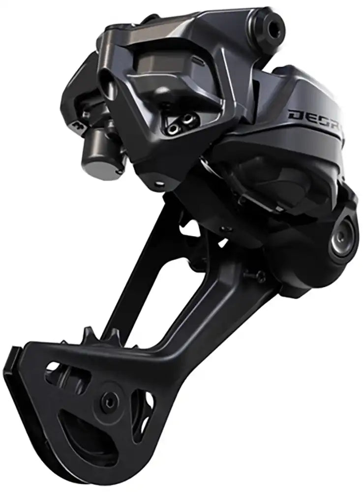 Shimano Deore Di2 M6250 12-speed rear derailleur for mountain bikes, showing the black Shimano derailleur with mounting hardware.