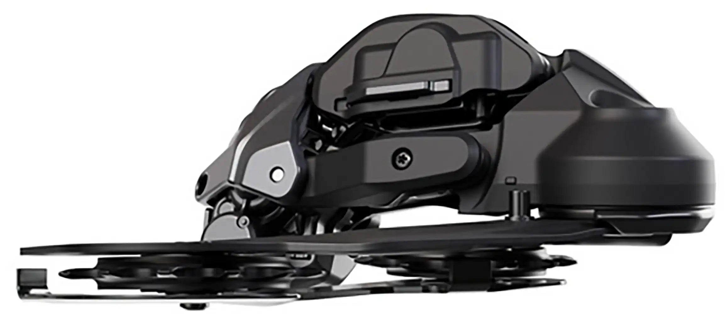Shimano Deore Di2 M6250 12-speed rear derailleur for mountain bikes, showcasing the sleek design and gear attachment area.