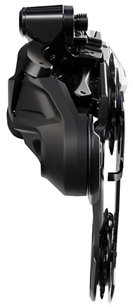 Shimano XT Di2 M8260 eMTB 12-speed rear derailleur for mountain bike, showcasing the sleek black Shimano parts design.