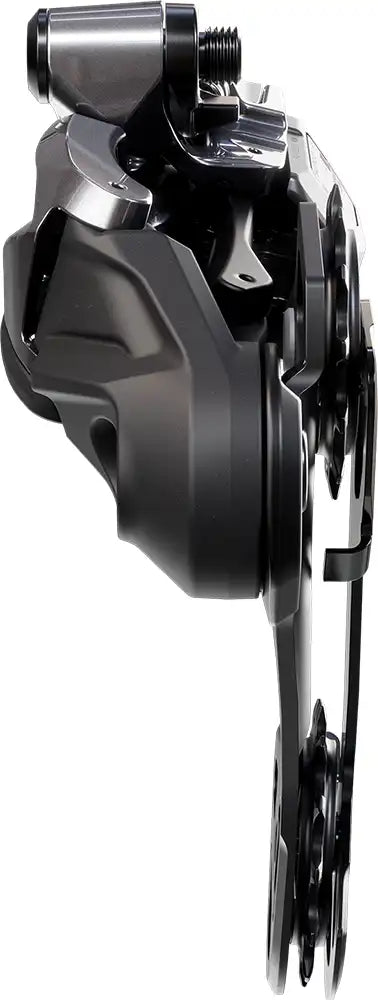 Shimano XTR Di2 M9260 eMTB 11-speed rear derailleur, black and silver, showing detailed mechanical components and branding.