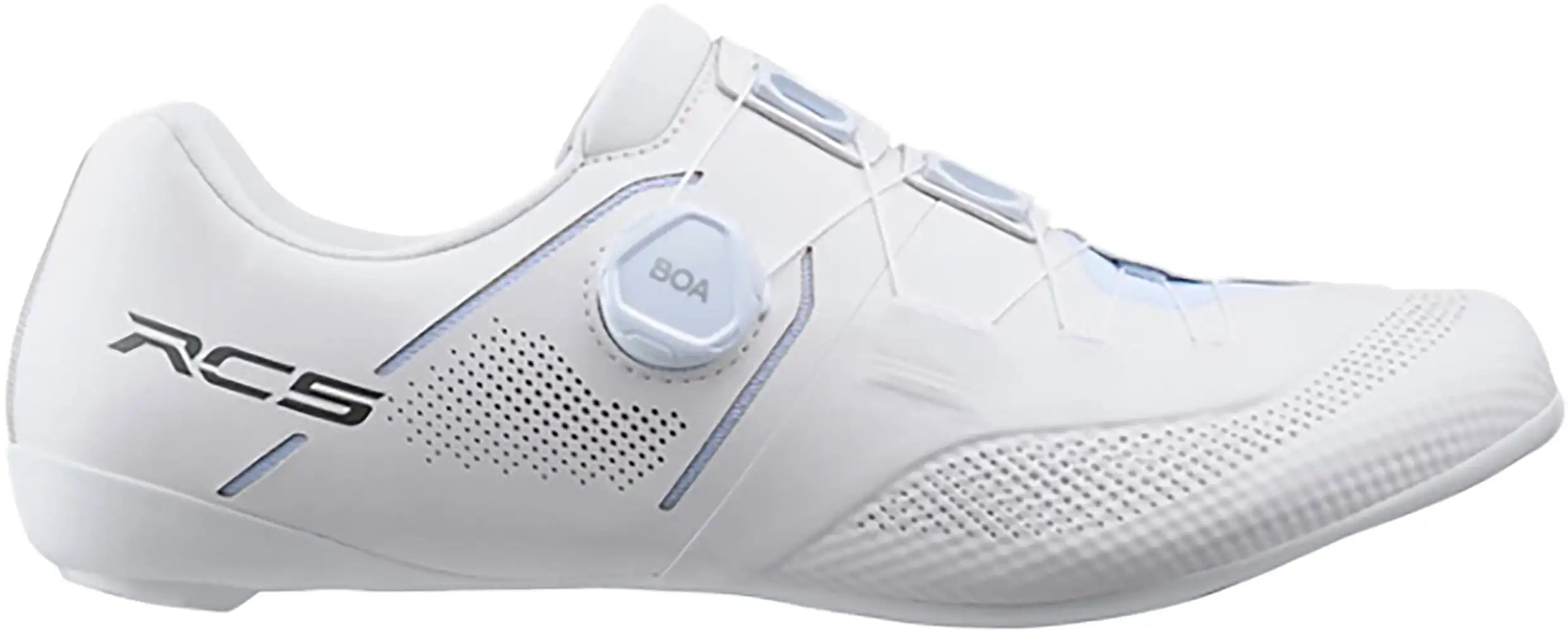 Shimano RC503 men's road cycling shoes with black and white design, featuring secure closure and breathable mesh panels.