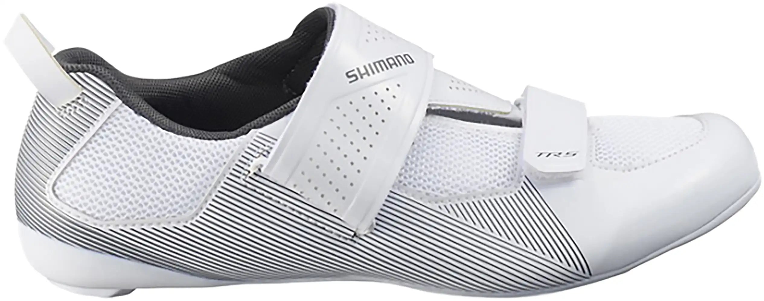 Shimano TR501 men's triathlon shoes with sleek design and adjustable straps, suitable for cycling and running.
