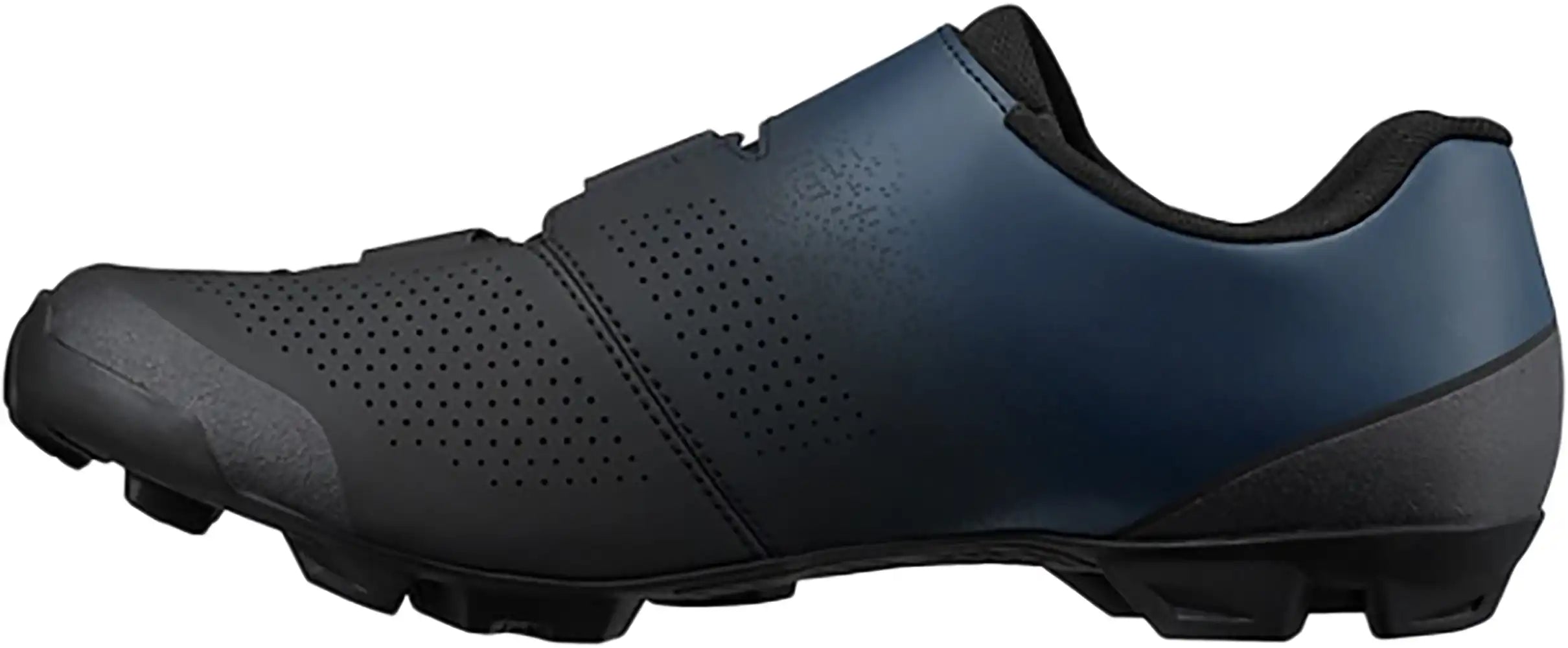 Shimano XC102 women's mountain biking shoes with black and gray design, featuring durable uppers and cleat compatibility.