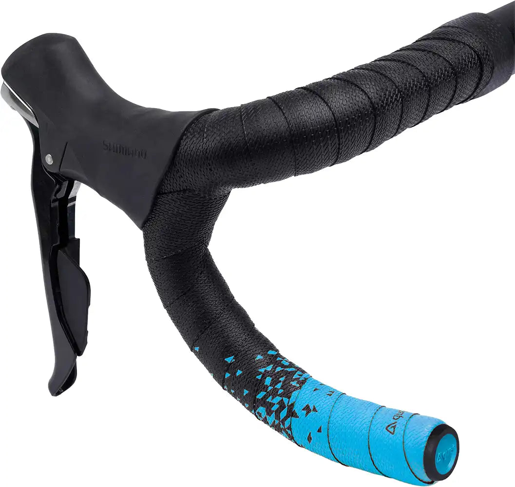 Blue Guee SL Dual Handlebar Tape for cycling handlebars, showcasing the textured grip and vibrant color design.