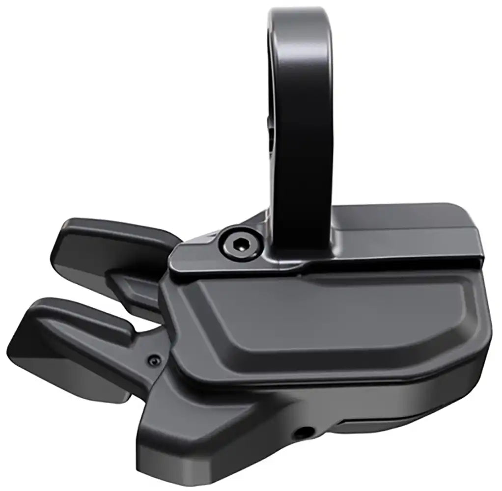 Shimano Deore Di2 M6250 12-speed shifter for mountain bike, showing the ergonomic grip and gear switch buttons.
