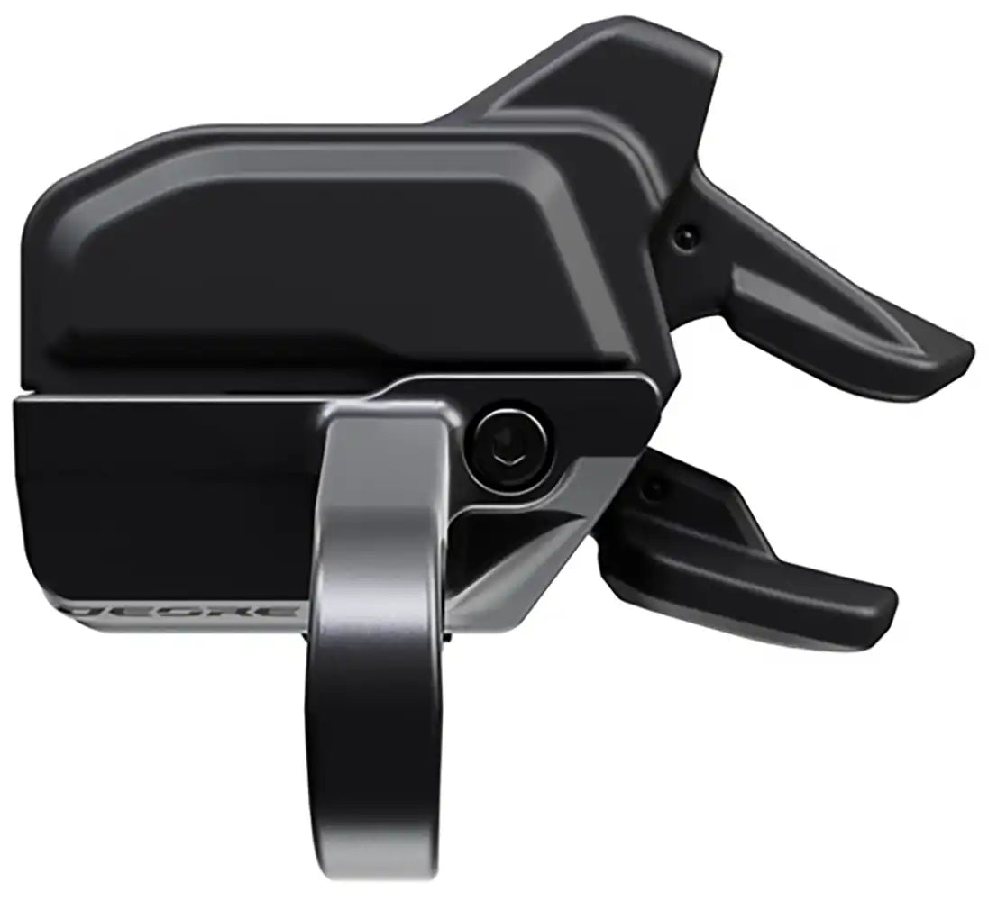 Shimano Deore Di2 M6250 12-speed shifter part for bike gear shifting system, shown in black with control buttons and branding.