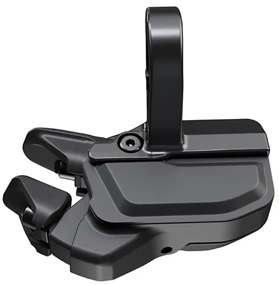 Shimano XT Di2 M8250 12-speed shifter part, black electronic gear shifter with sleek design for mountain bike shifting.