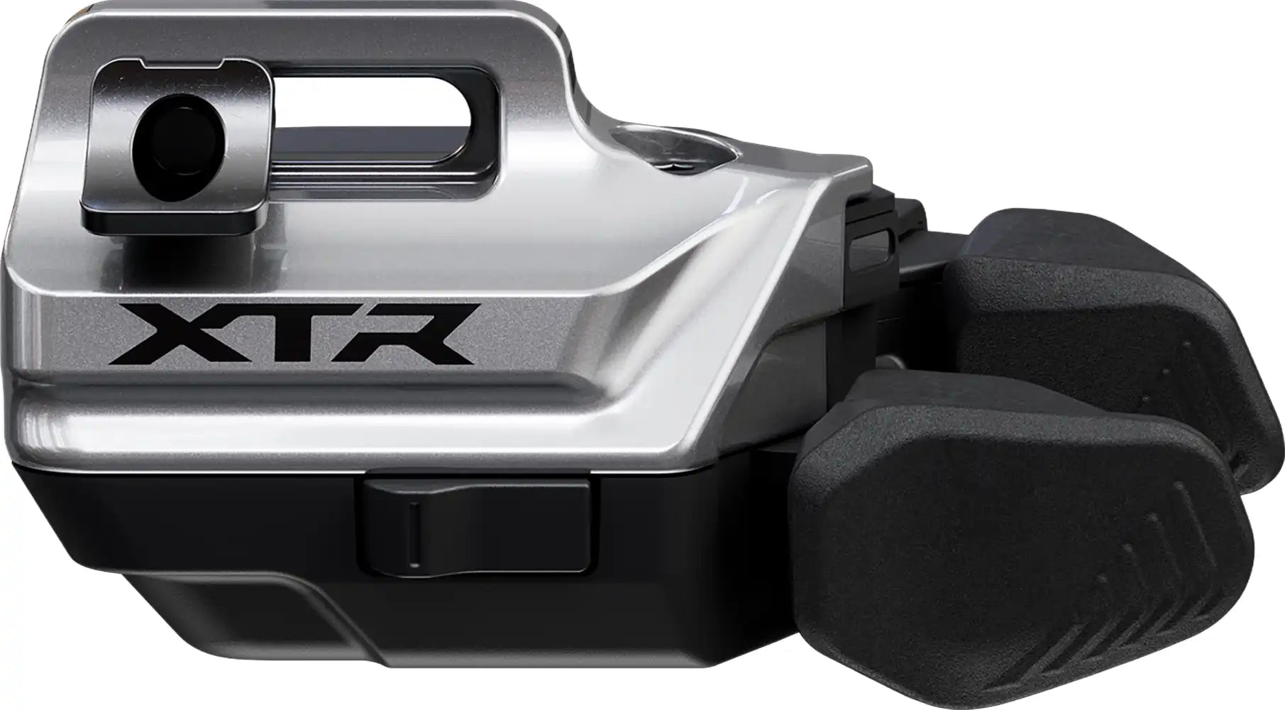 Shimano XTR Di2 M9250 12-speed shifter part, showing sleek design and gear selector buttons for mountain bike shifting.