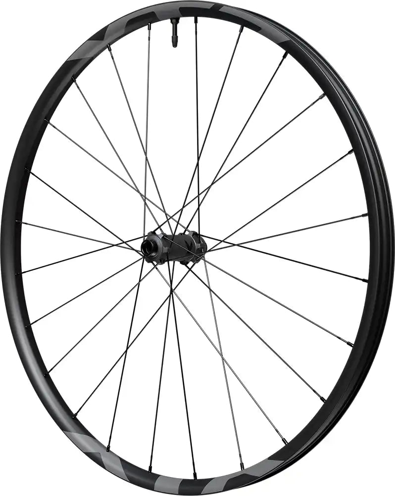 Shimano XTR XC M9200 carbon tubeless disc wheel showing black wheel with Shimano branding and disc brake mount.
