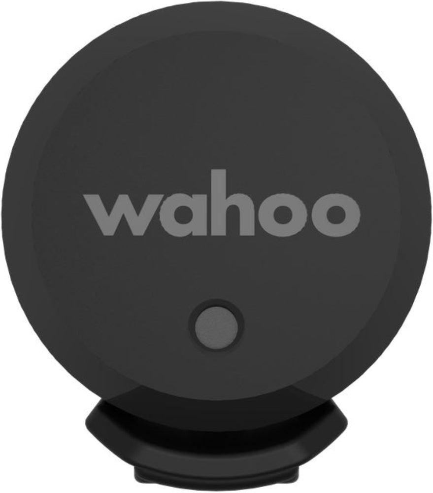 Wahoo TrackR Speed Sensor accessory showing compact device with mounting clip, designed for cycling speed measurement.