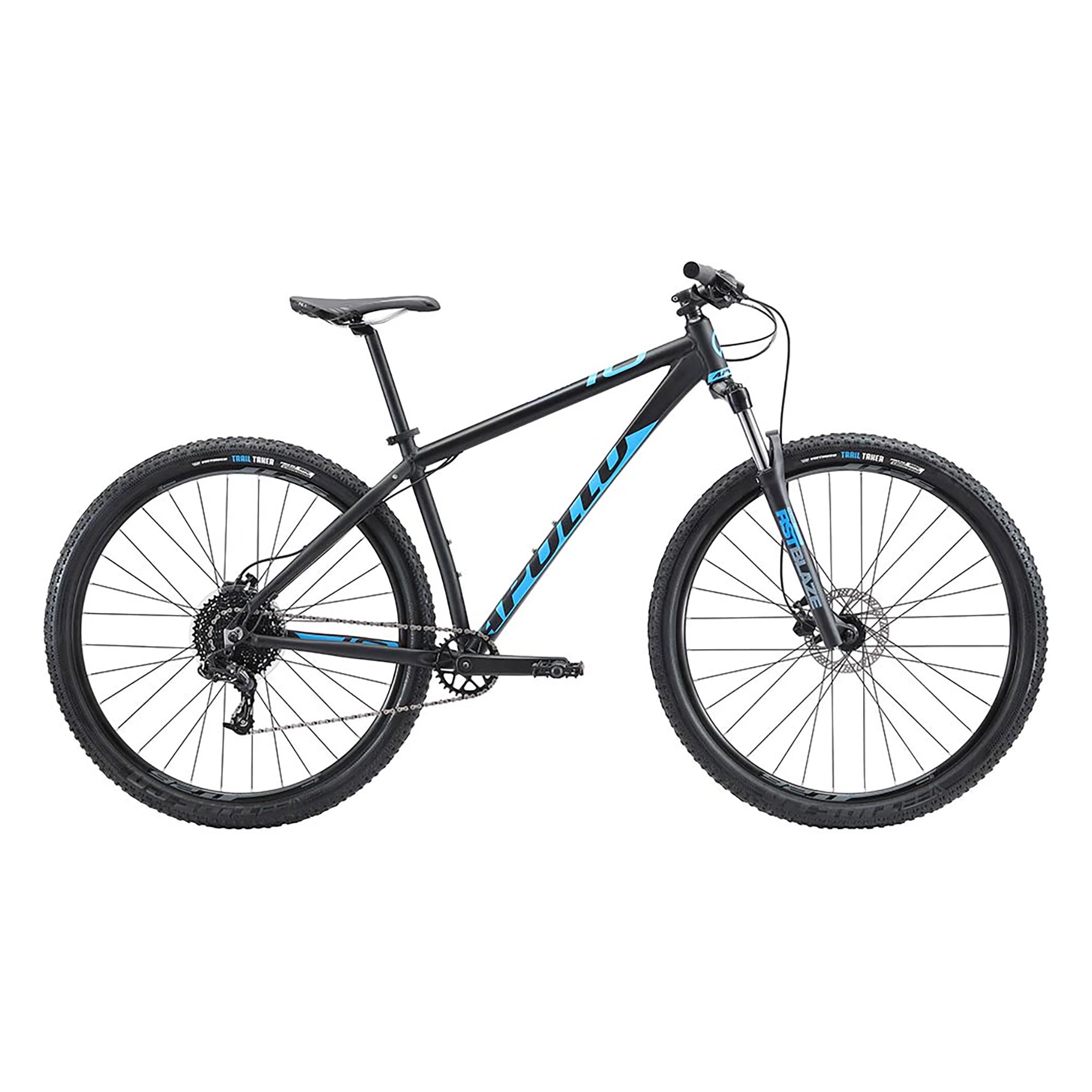 Apollo 2022 Apollo Comp 10 hardtail mountain bike with lightweight frame and rugged tires for off-road riding.