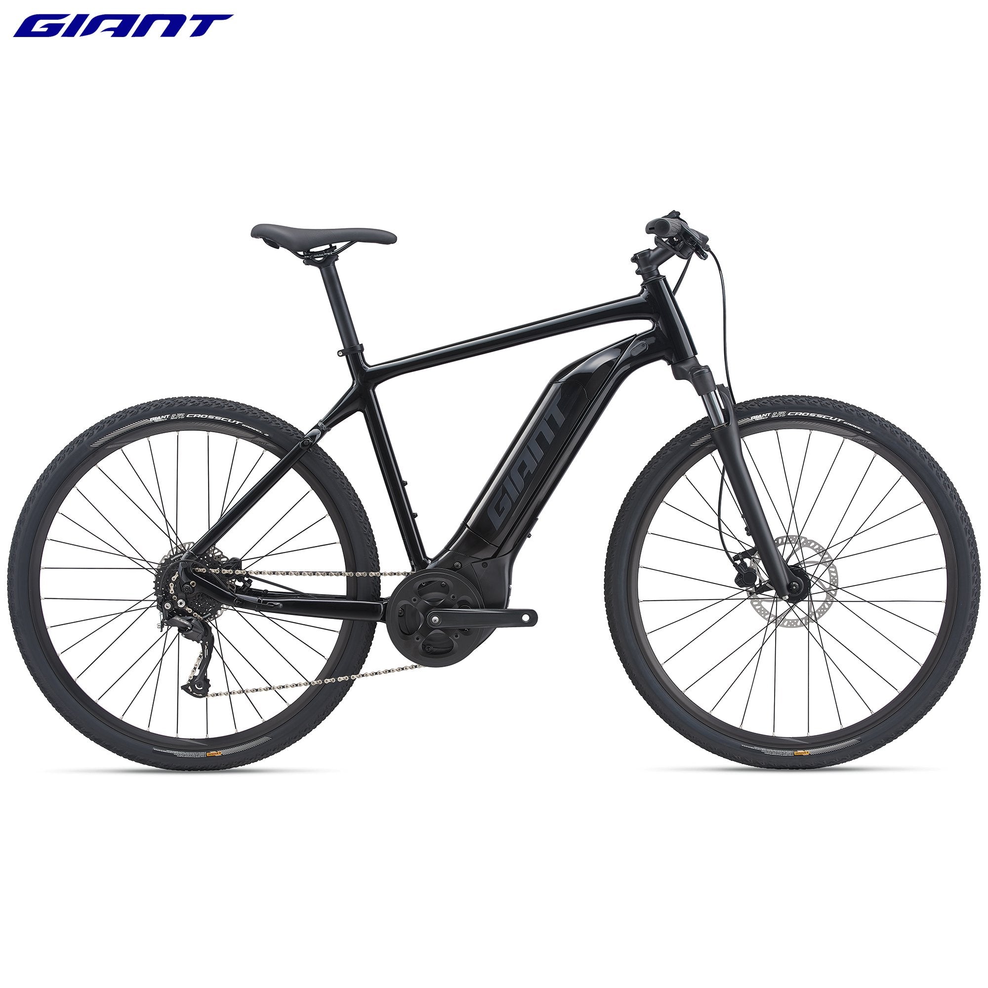 Giant 2021 Roam E+ GTS electric bike with sleek frame, handlebars, and motor, designed for versatile riding and outdoor adventures.