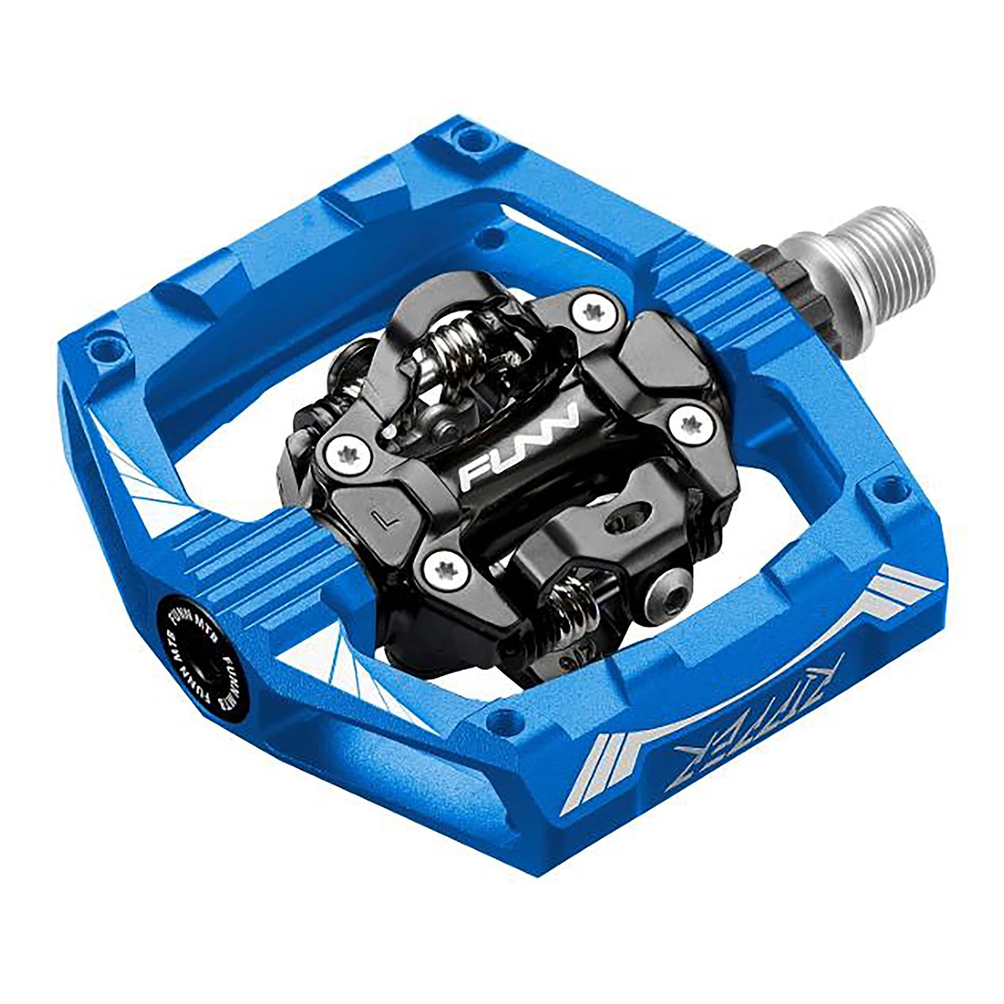 FUNN Ripper SPD MTB pedals, black alloy bike pedals with clipless SPD cleat system for mountain biking.