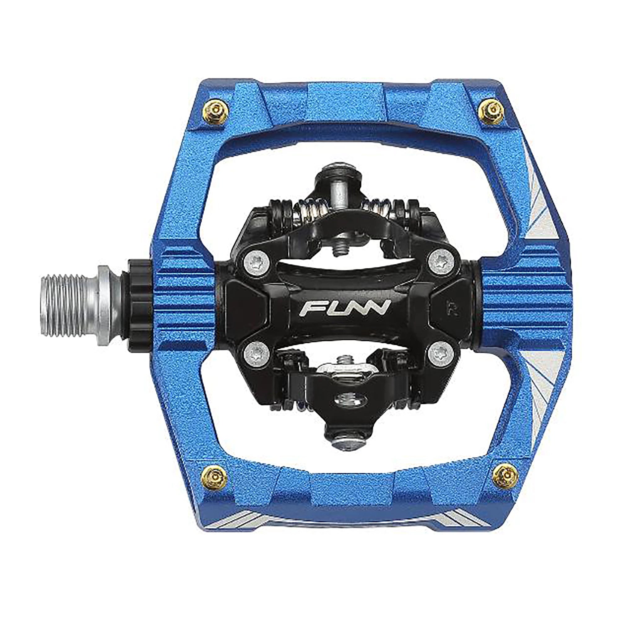 FUNN Ripper SPD mountain bike pedals, black clipless MTB cycling parts with durable design and metal cleats for secure grip.