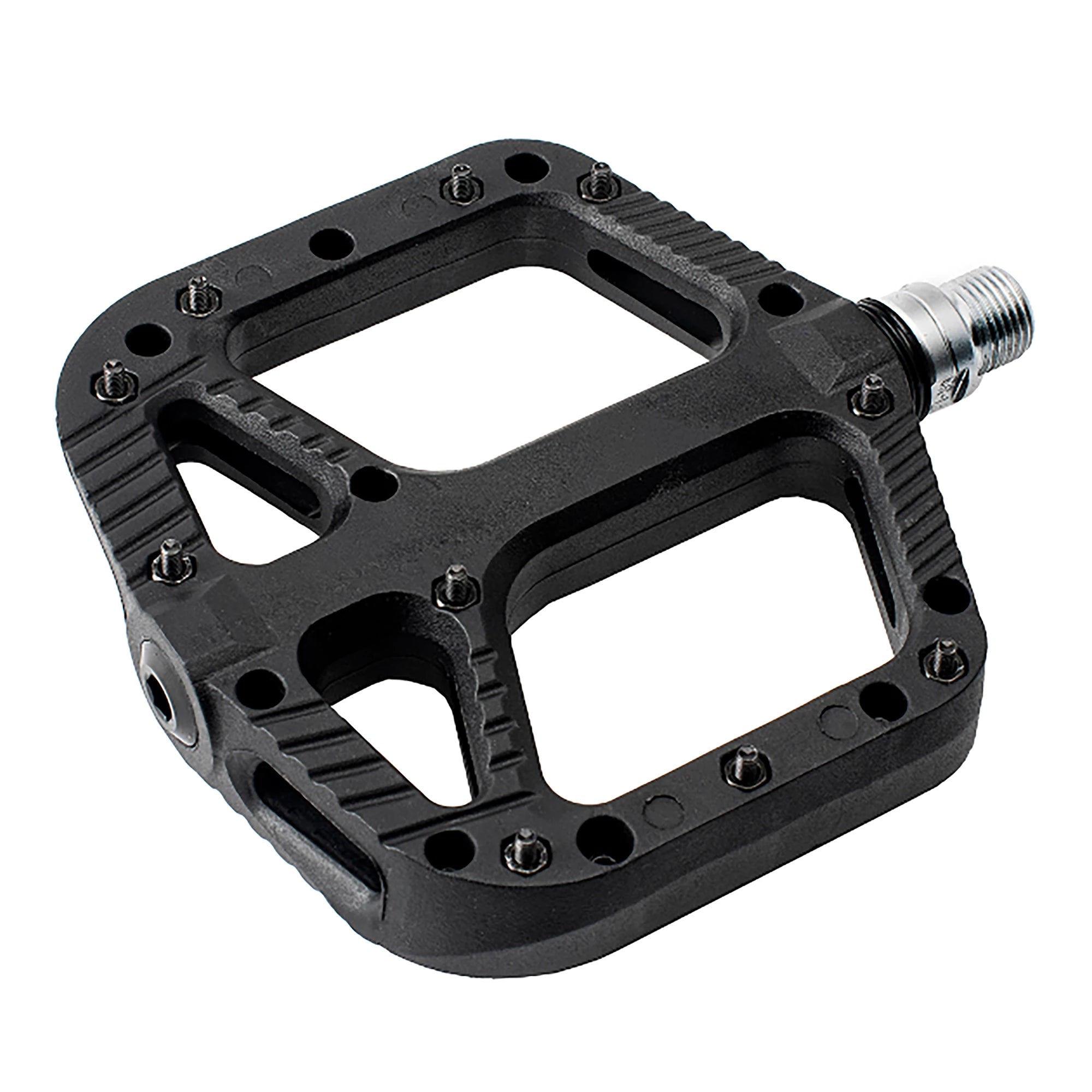 Ryfe Sasquatch platform bike pedals with black body and metal pins, designed for mountain biking and cycling parts.