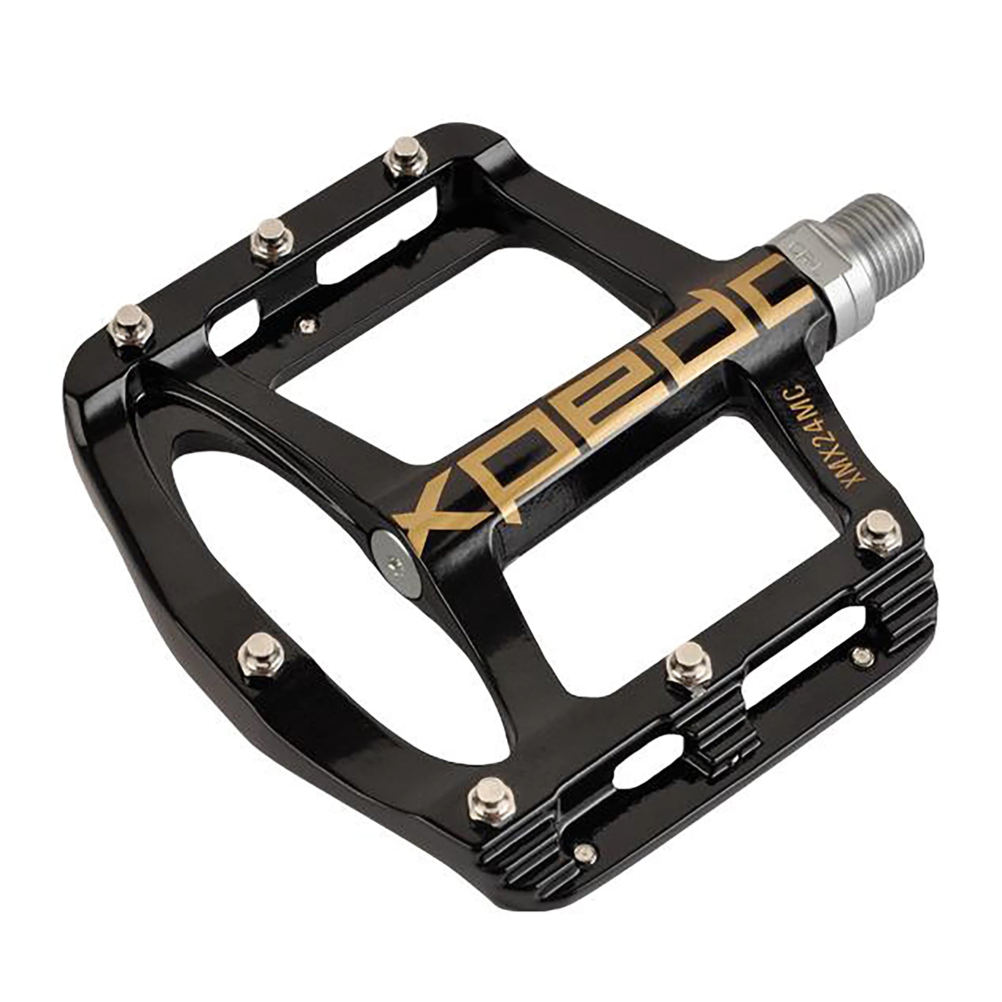 Xpedo Spry platform bicycle pedals with durable body and metal pins, designed for mountain and road cycling.