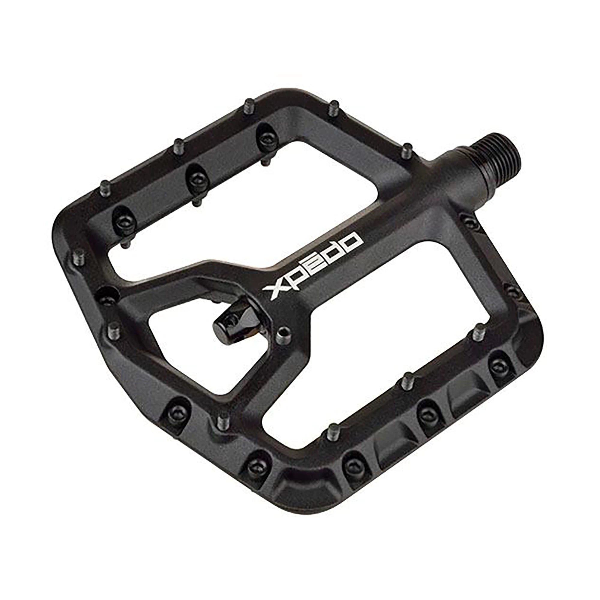 Xpedo Trident platform bike pedals with durable metal body and adjustable pins for secure grip, designed for mountain biking and cycling.