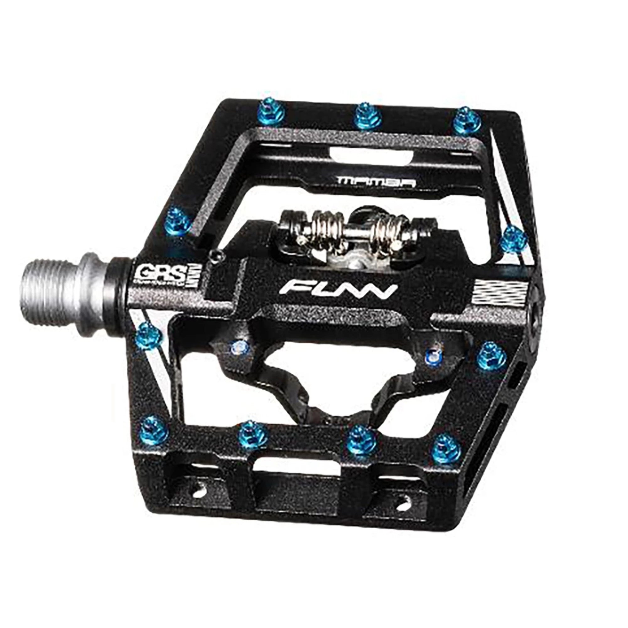 FUNN Mamba One Side SPD MTB pedals, black aluminum bike pedal with clipless SPD mechanism for mountain biking.